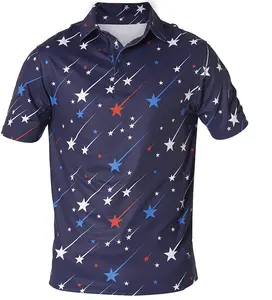 Kaos Polo Golf Pria, Gambar Desain Kustom Lengan Pendek Musim Panas Mode Kasual Olahraga Sublimasi untuk Pria
