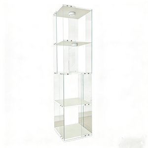 Vetrina Espositiva Girevole a 4 Ripiani in Vetro Temperato con Lampada Paipai a Controllo Remoto - Product Image 6