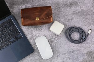 Top Selling Leather Cable Organizer Premium <b>Desk</b> Cord Tidy Earphone Wire Management Wrap Charger Keeper Premium LCO-0070 - Product Image 6