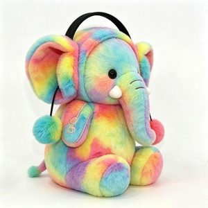 Peluche de elefante arcoíris personalizado, peluche de elefante con efecto tie-dye, peluche de elefante con orejeras estilo auriculares - Product Image 2