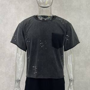 Camiseta Personalizada 100% Algodón con Estampado DTG, Corte Crudo en los Puños, Estilo Oversize, con Salpicaduras, Lavado Ácido Vintage y Bajo sin Rematar - Product Image 2