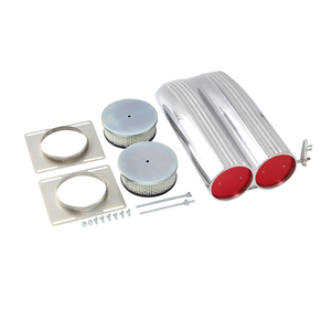 Fusil de chasse en aluminium Double Barrel Intake Hood <span class=keywords><strong>Scoop</strong></span> Full Finned Dual <span class=keywords><strong>Carb</strong></span> Setup Polish