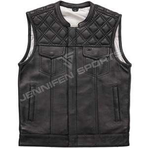 Nouveau Gilet Décontracté pour Homme en Cuir Véritable Diamanté 100% Cuir de Vachette, Meilleur Design pour Moto - Product Image 1