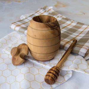 Pots à miel en bois écologiques faits à la main au Vietnam avec couvercles et cuillères à miel pour la décoration de la cuisine à la maison - Product Image 3