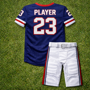 Uniforme d'équipe de football américain personnalisé pour les écoles, short imprimé, antibactérien, séchage rapide, respirant, col en V, tissu 100% polyester - Product Image 2