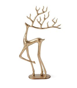 Figura Decorativa de Ciervo en Metal Dorado de Lujo, Adorno Moderno para Mesa, Decoración Navideña, Elegante Estatua Animal - Product Image 5