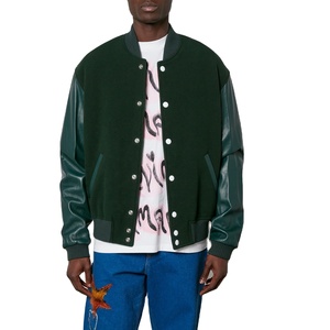 Veste universitaire en laine pour homme du fabricant, élégante, avec manches en cuir, logo personnalisé, veste d'hiver - Product Image 3