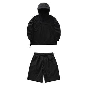 Ensemble de survêtement unisexe écologique pour l'hiver, coupe-vent, short, sweat à capuche, pantalon cargo, jogging élastique, 2 pièces, uni - Product Image 1