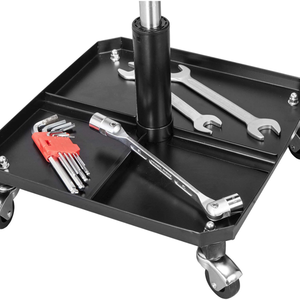 Siège d'atelier roulant réglable avec plateau à outils, siège de mécanicien pivotant à levage hydraulique avec roues GAPGAR030 - Product Image 2