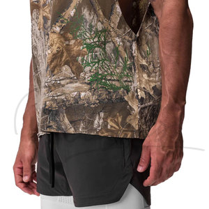 Camisetas sin Mangas Personalizadas para Hombre al Por Mayor, Ropa de Gimnasio, Cuello Redondo, Casual, Ecológicas, de Poliéster/Algodón, con Estampado Digital y Diseño Sólido - Product Image 4