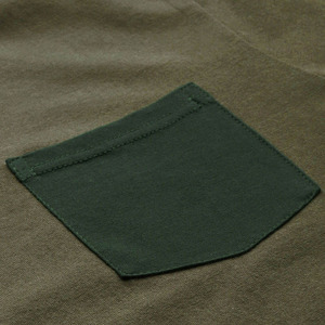 Camiseta Casual de Cuello Redondo para Hombre, Tejida en Poliéster/Algodón, de Alta Calidad, Secado Rápido, Transpirable, Color Verde Sólido, con Bolsillo en el Pecho - Product Image 6