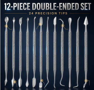 12 Piece Stainless Steel Wax Carver <b>Tool</b> Set Double Ended Clay Sculpting Pottery Carving Modeling Spatula <b>Tools</b> - Product Image 2