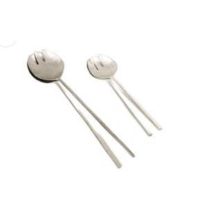 Contemporary Stainless Steel Salad <b>Tools</b> Serving Set with Eco-Friendly Manual Spoon & Spork Gold Loop Handles Dishwasher <b>Safe</b>. - Product Image 2