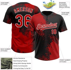 เสื้อเบสบอลแบบสั่งทำ 2 กระดุม พิมพ์ลายแบบ Sublimation สีเขียวดำ ชุดทีม ระบายเหงื่อได้ดี ชุดกีฬา OEM ODM - Product Image 6
