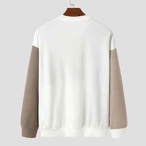 เสื้อสเวตเตอร์คอวีผู้ชาย แขนยาว ทรงปกติ ผ้าฝ้ายถัก ลายบล็อกสี สไตล์ลำลอง สำหรับฤดูใบไม้ร่วง - Product Image 2