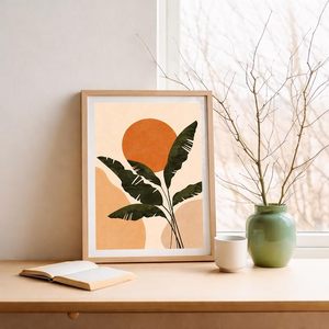 Cadre photo en bois minimaliste, rectangulaire vertical, impression numérique couleur, écologique, à poser sur table ou à accrocher au mur, décoration intérieure, fait main - Product Image 2