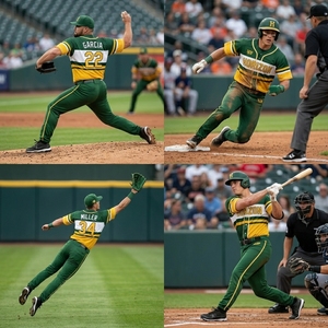 Pantalon de baseball de haute qualité pour adultes, athlétique, vente en gros, OEM, personnalisé pour équipe, respirant, imprimé vert, pour jeunes et hommes - Product Image 6