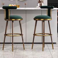 Tabouret de bar en bois massif de luxe léger avec dossier rembourré, chaise haute pour îlot de cuisine, maison, pub, club, comptoir, salle à manger