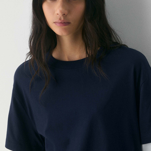 T-shirt pour femme à manches longues, col rond, coupe ample, extensible, respirant, en jersey uni avec appliques, double couche - Product Image 3