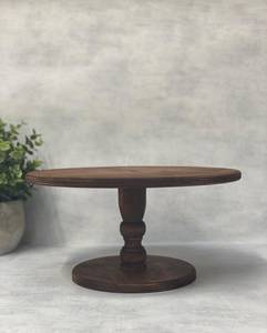 Round Wooden Serving Tray Stand Rustic Eco-Friendly Single Tier Carved Design Living Room <b>Storage</b> Holder At Factory Price By UO - Product Image 1