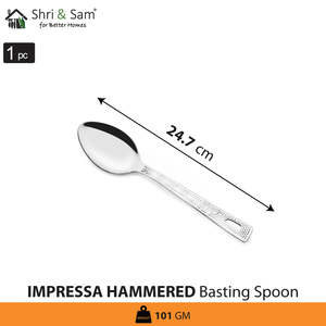 Cuchara para Untar de Acero Inoxidable Sólido con Acabado Martillado Impressa, Utensilio Premium para Cocinar, JAGDAMBA CUTLERY LIMITED, Pequeña - Product Image 4