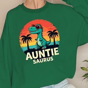 Sudadera Casual de Cuello Redondo para Mujer con Estampado Retro de Dinosaurio, Diseño de Tía Saurus, 100% Poliéster, Tejido de Punto, Manga Larga, Ropa de Primavera - Product Image 6