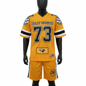 Ensemble short et maillot de football pour homme, tissu léger en polyester mesh 180 GSM, jaune et noir, logo en twill, ensemble court pour homme - Product Image 1