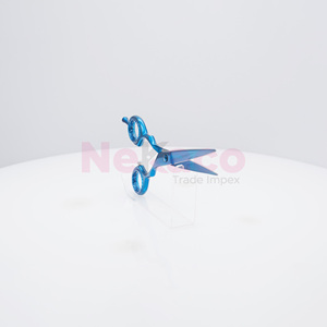 Ciseaux de coiffure professionnels japonais en acier inoxydable 420C bleu, ciseaux de coiffure métalliques anodisés bleus pour salon - Product Image 4