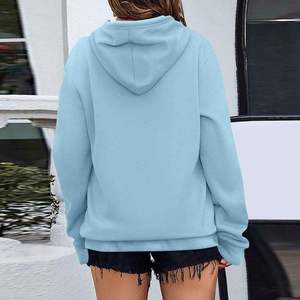 Sudadera con Capucha para Mujer, Manga Larga, Color Sólido, Tejido de Algodón, Informal, para Otoño - Product Image 5
