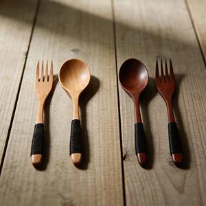 Bamboo Wooden <b>Cutlery</b> <b>Set</b> Eco Friendly Lightweight Fork Spoon Knife <b>Set</b> Perfect for <b>Travel</b> Picnic Outdoor Dining Use From India - Product Image 6