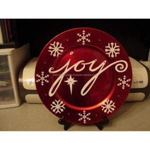 Assiette de présentation rouge Oh Holy Night Vaisselle Plateau de service décoratif Assiette de présentation en métal émaillé pour les vacances - Product Image 6