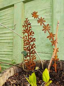 Estaca de Metal Rústica con Forma de Flor para Jardín, Decoración de Exterior en Acero Galvanizado, Estilo Simple para Patio y Terraza - Product Image 5