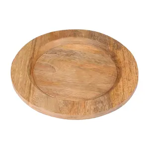 Food Safe Wooden Serving Plates Round Centerpiece Dining Charger Plate Wooden Sandwiches Appetizers Dinnerware Buffet Plates