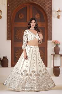 Ramdev Trading Women's Gujarati Indian Traditional Wear CxC Faux Georgeet <b>Material</b> Lehenga Choli <b>Sequins</b> Zari Embroidery Fancy - Product Image 3
