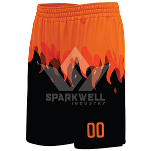 Conjunto de Uniforme de Baloncesto Sublimado Personalizado con Diseño de Llamas, 100% Poliéster, Absorbente de Humedad, Unisex, para Adultos, Cuello en V, Sin Mangas - Product Image 3