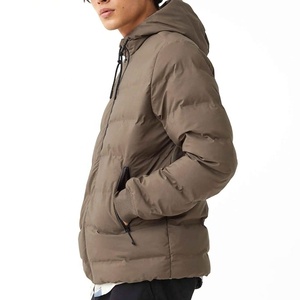 Blouson matelassé à capuche pour homme, coupe-vent, fermeture éclair, manteau d'hiver décontracté, couleur unie, rembourrage polyester, coupe régulière 2026 - Product Image 4