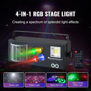 Luci da Palco RGB 4 in 1 per Feste, Classificate IP65 e IP33, Luce Stroboscopica a LED con Effetti Sonori e Luminosi Misti, Effetto Rosso e Verde - Product Image 2