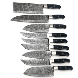 Ensemble de couteaux de chef en acier Damas de qualité supérieure LEGACY BLADES, 9 pièces, manche en bois, couteaux de cuisine faits à la main, tranchants comme des rasoirs - Product Image 5