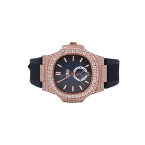 Reloj de diamantes Iced Out personalizado de lujo para hombre, reloj de pulsera de diamantes Mossanite con números arábigos de acero inoxidable completamente automático - Product Image 1