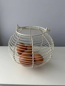 Vintage White Metal <b>Egg</b> Holder Stand – Spiral Farmhouse <b>Egg</b> Rack - Product Image 4