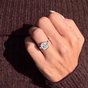 3 Carat <b>Cushion</b> Cut Lab Grown Diamond Gold <b>Ring</b> for Women | Luxury Solitaire Engagement <b>Ring</b> | Trendy Bridal <b>Wedding</b> Jewelry - Product Image 1