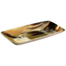 Plateau de service en corne de buffle naturelle polie, éco-responsable et durable, sculpté, à un seul niveau, design moderne, pour la salle de bain, de la marque ILAHI - Product Image 3