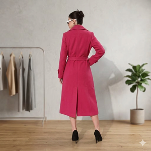 Manteaux longs pour femmes et filles, derniers modèles, en tissu Lycka uni, en vente par les exportateurs - Product Image 2