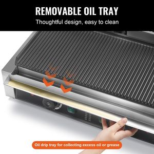 Piastra Elettrica Doppia per Sandwich 3600W, Griglia Panini in Acciaio Inox con Controllo della Temperatura, Attrezzatura da Cucina Commerciale - Product Image 4