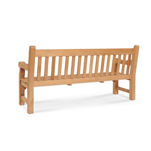 Elegante Banco de Jardín de Madera de Teca Maciza con Respaldo y Reposabrazos de Listones, Asiento de Madera Resistente para Exteriores, Ideal para Patios y Terrazas - Product Image 2