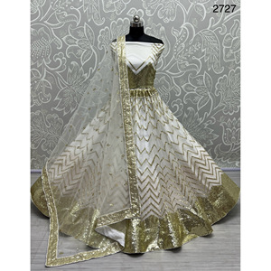 Indian Bridal Wear Velvet Collections for <b>Bride</b> With Zarkhan Work by Fabzone - Product Image 2