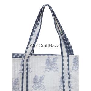 Handmade Quilted Cotton Tote <b>Bag</b> Eco-Friendly Sustainable Design Long Reusable Logo Gifts Groceries Party Exhibition - Product Image 5