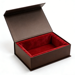 Boîte cadeau magnétique personnalisée avec logo, en carton rigide noir, forme livre, finition mate, gaufrage, doublure satinée, revêtement UV, recyclable - Product Image 4