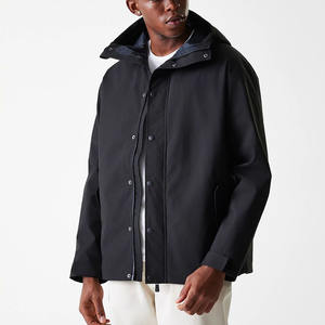 Veste unisexe noire vintage avec col montant, gilet matelassé en losanges amovible à l'intérieur, écologique, imperméable et coupe-vent - Product Image 1