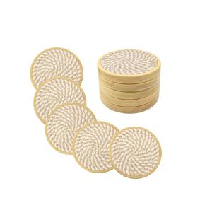 Ensemble de 6 sous-verres en bois avec support, sous-verres absorbants pour café et tables à manger, décoration de maison de style campagnard, accessoires de bar - Product Image 5